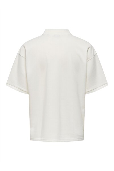 ONLY Onscali Loose Ss Resort Polo Art Men's Cloud Dancer Polo - 22033661