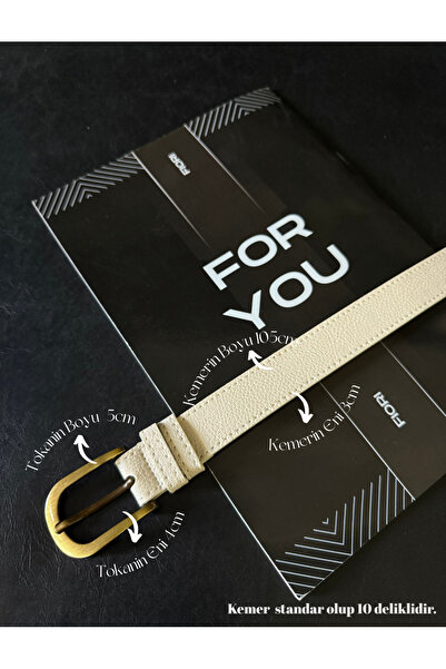 Fiori Basic Women's Trouser Belt with Antique Buckle, Coat Belt, Dress Belt, Shirt Belt