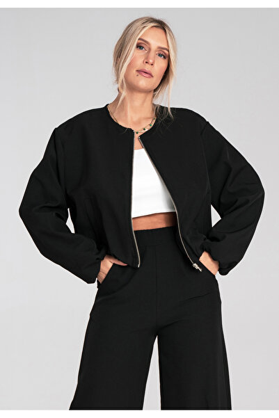 Figl Stylish bomber jacket for women - Black bomber jacket for women M1198 size L/XL