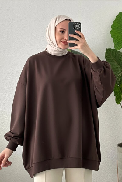 Suede Style 3044 - Comfortable, Loose Basic Women's Long Sweatshirt