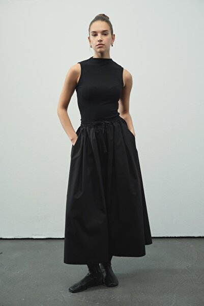 Hooopstore Cotton Relaxed Fit Black Trousers