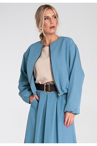 Figl Elegant bomber jacket for women - Blue bomber jacket for women M1198 size L/XL
