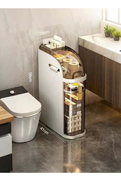 VOGMAX Clear Drawers Rolling Storage Rack for Small Spaces - Tall Slim Cabinet with Casters