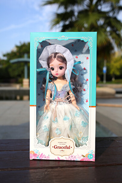 SOL Elegant doll, 30 cm, movable joints, blue and white color