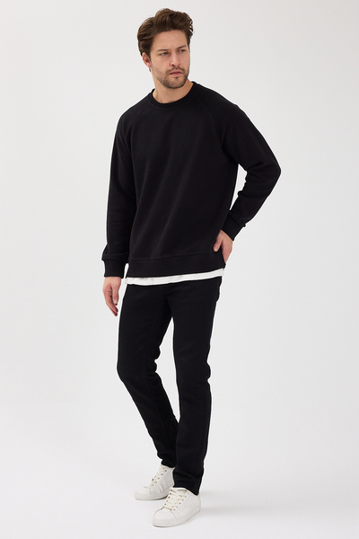 Nord Feu Men's Oversized 60% Cotton Thessaloniki Fabric Crew Neck Sweatshirt