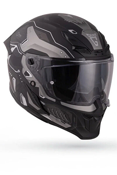 DeadG Inferno Berserck Mat Siyah-Antrasit Güneş Vizörlü Kask