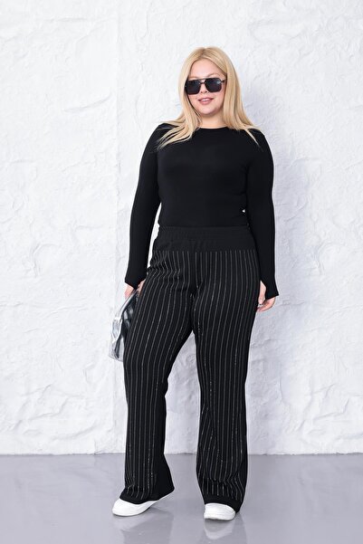 Siyezen Plus Size Sparkling Stone Pants