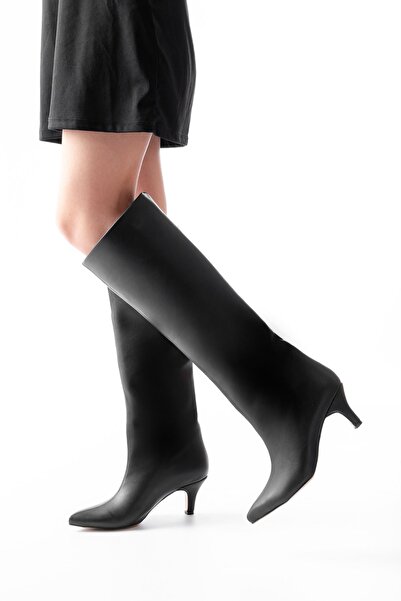 Zerenyus Zerİn-2025 Μαύρες Premium Γυναικείες Μπότες με Λεπτό Τακούνι για Καθημερινή Χρήση