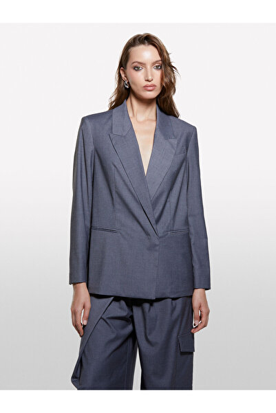 Sisley Viscose Blend Drawstring Waist Lined Regular Fit Blazer Jacket Women's Khaki Green Jacket - 325A2K2Klw03C