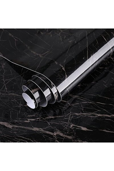 OEM Set 2 X Autocolant Marmura NEGRU CU ALB 60 x 200 Autoadeziv Rezistent pentru Mobila