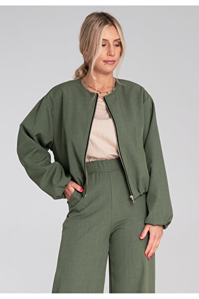 Figl Elegant bomber jacket for women - Green bomber jacket for women M1198 size L/XL