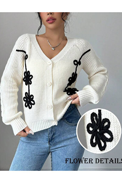 Sheya Shein button-up sweater, cream