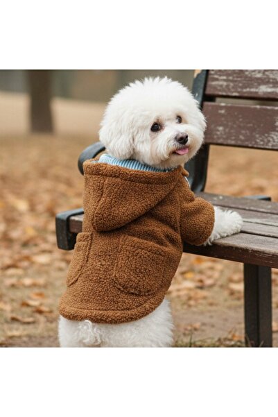 OEM Geacă flaușată cu glugă, de toamnă/iarnă, pentru animale de companie mici și mijlocii, XINA2114