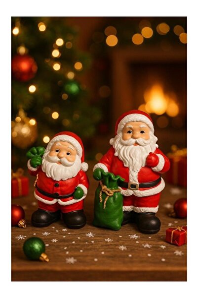 SUME تمثال زخرفي مزدوج لسانتا كلوز، زينة عيد الميلاد، هدية، زخرفة للعام الجديد