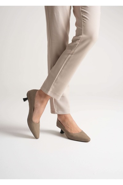 MARCHEO Alina Women's Gray Suede Heeled Shoes