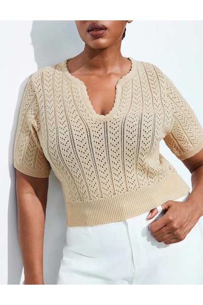 Sheya Shein Curve+ T-shirt, beige