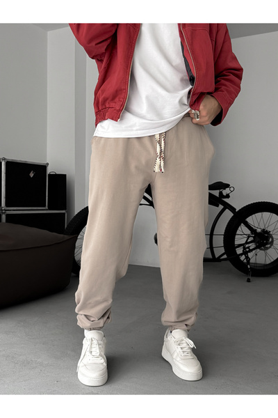 BYBASICMAN Ice Gray Side Seam Stitched Elasticated Tracksuit Jj-39