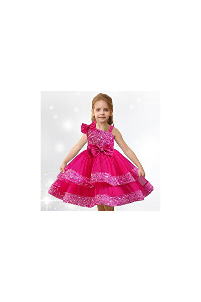 One Derya Elegant party dress for girls, shiny sequin applications, decorative pearls