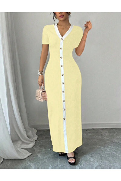 Sheya Shein maxi dress, yellow