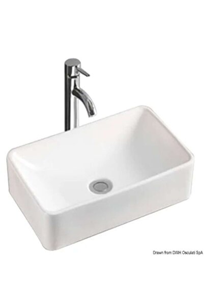 TNG Outdoor White Ceramic Sink, Flush Mount, 365x315x130 mm