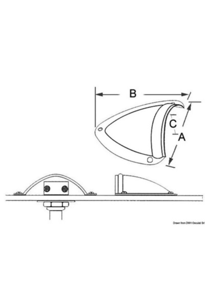 OSCULATI Lame de protecție din oțel inoxidabil, 57x54x16 mm