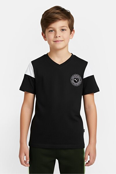 Puma Kids Boy Sportswear Fit Short Sleeve Outdoor T-Shirt, Black