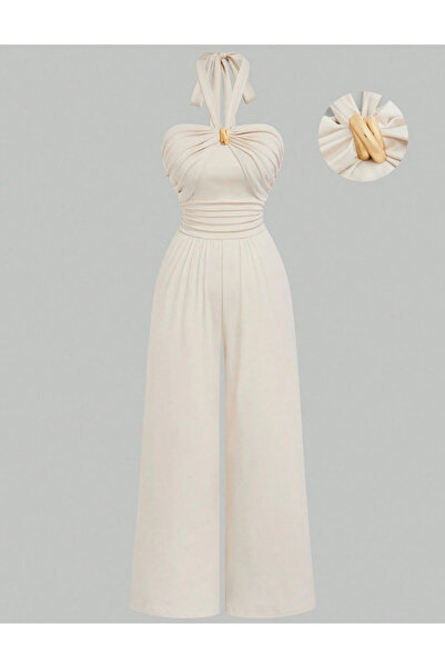 Sheya Shein Curve+ long jumpsuit, cream