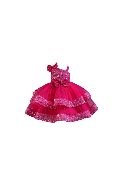 One Derya Elegant party dress for girls, shiny sequin applications, decorative pearls