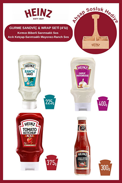 Heinz Gurme Sandvi̇ç Wrap Seti̇ - Kırmızı Biberli Sarımsaklı Sos-acılı Ketçap-sarımsaklı Mayonez-ranch Sos