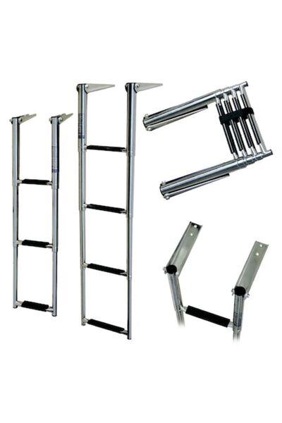 GFN Scară telescopică Spirit pentru platforme, oțel inoxidabil, trepte antide...