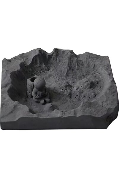 The Bros منفضة سجائر FYSSHUO DEIMUGL Moon Concrete - منفضة سجائر دائرية حديثة من الأسمنت (رمادية)