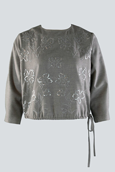 IDYL Flanel Bluse with Embroidery Detail