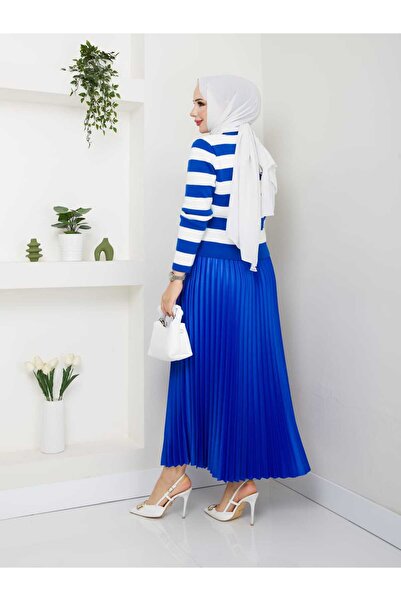 bm bessomoda fashion boutique Women's Knitwear Cardigan Pleated Skirt Set