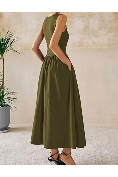 Sheya Shein midi dress, khaki