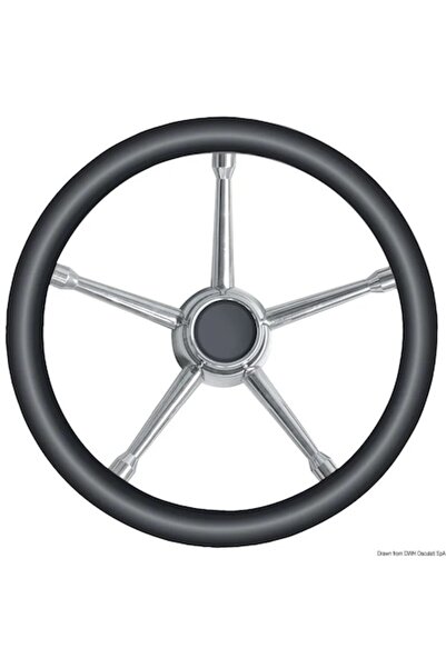 OSCULATI Volan nautic, spițe din oțel inoxidabil, 350 mm, lemn masiv, compatibil cu Ultraflex/Morse