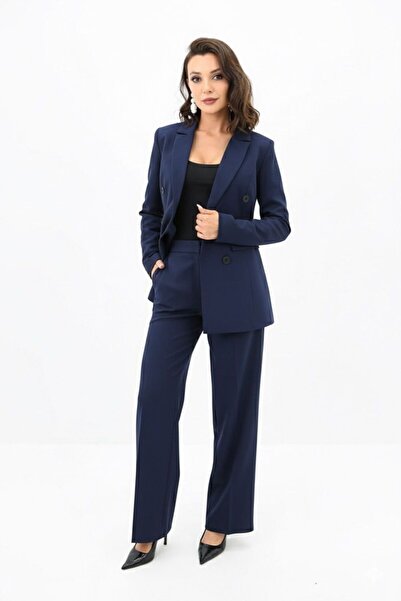 Koza Butik Women's Palazzo Trousers Jacket Set 0111-23