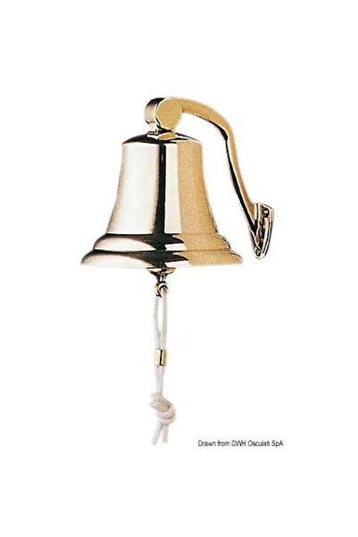 TNG Outdoor Clopot decorativ din alamă cromată aurie, diametru 100 mm, cu sup...