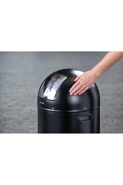 FACKELMANN Trash can, BERLIN, 40L, stainless steel folding lid, for commercial spaces