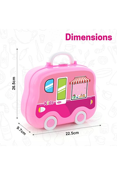 Chanak Kitchen Set for Girls – 18-Piece Pretend Play Cooking Suitcase on Wheels for Kids 3+