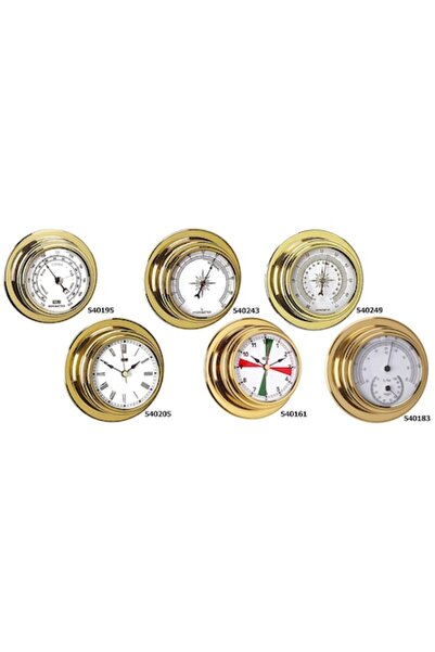 GFN Antares 95 Barometer, Polished Brass Case, Base 95 mm, Dial 70 mm, Height 45 mm