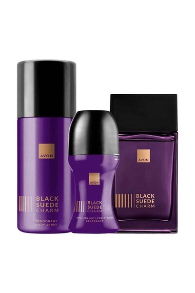 AVON Trio Black Suede Charm