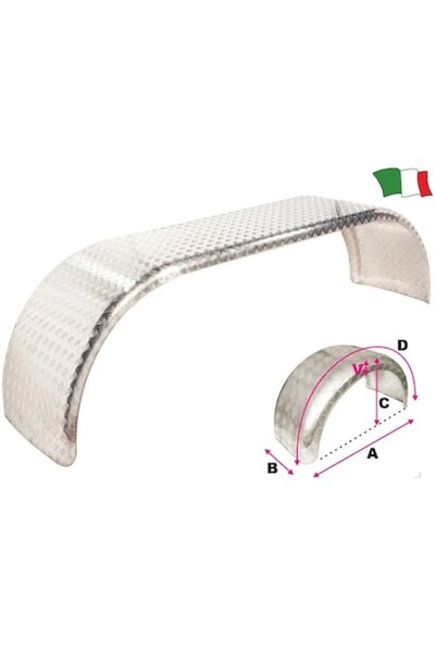 TNG Outdoor Aparatoare Aluminiu Remorca - Dimensiuni: A 2550 mm, B 220 mm, C ...