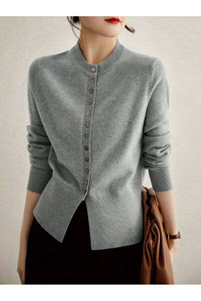 Nyla & Craft Women's Coconut Buttoned Soft Textured Knit Cardigan