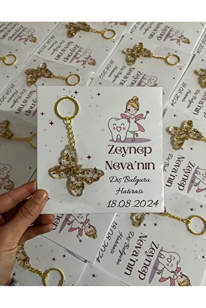 HOBİ Kelebek Anahtarlık-Diş Buğdayı hediyelik-20 Adet