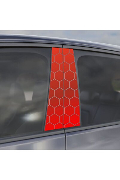 StickITsibiu Car Door Pillar Sticker Set – Hexa-Tech – 2 Pieces, Glossy Laminate
