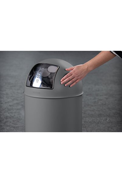 FACKELMANN Trash can, BERLIN, 40L, stainless steel folding lid, for commercial spaces