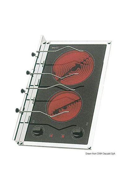 OSCULATI Electric Vitroceramic Glass Hob, 300x300 mm, 1 Burner, 1200W, Stainless Steel Frame