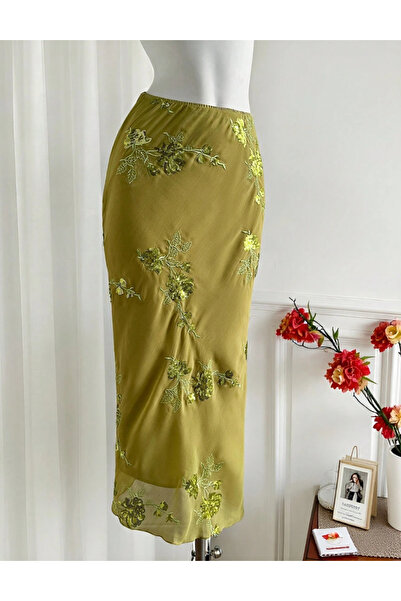 Sheya Shein maxi skirt, green