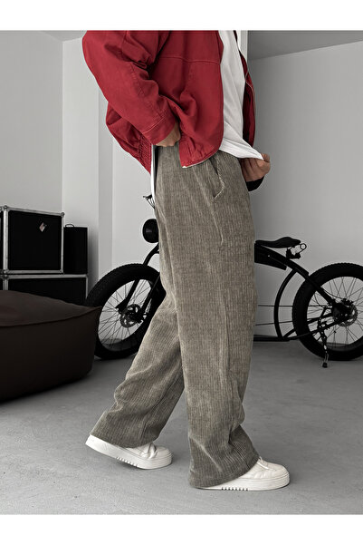 BYBASICMAN Khaki Velvet Baggy Pants Jj-126