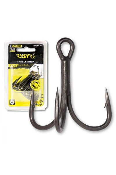 Mimteam Black Cat Triple Anchor Hooks Curved Point with DG Coating, Size 3/0